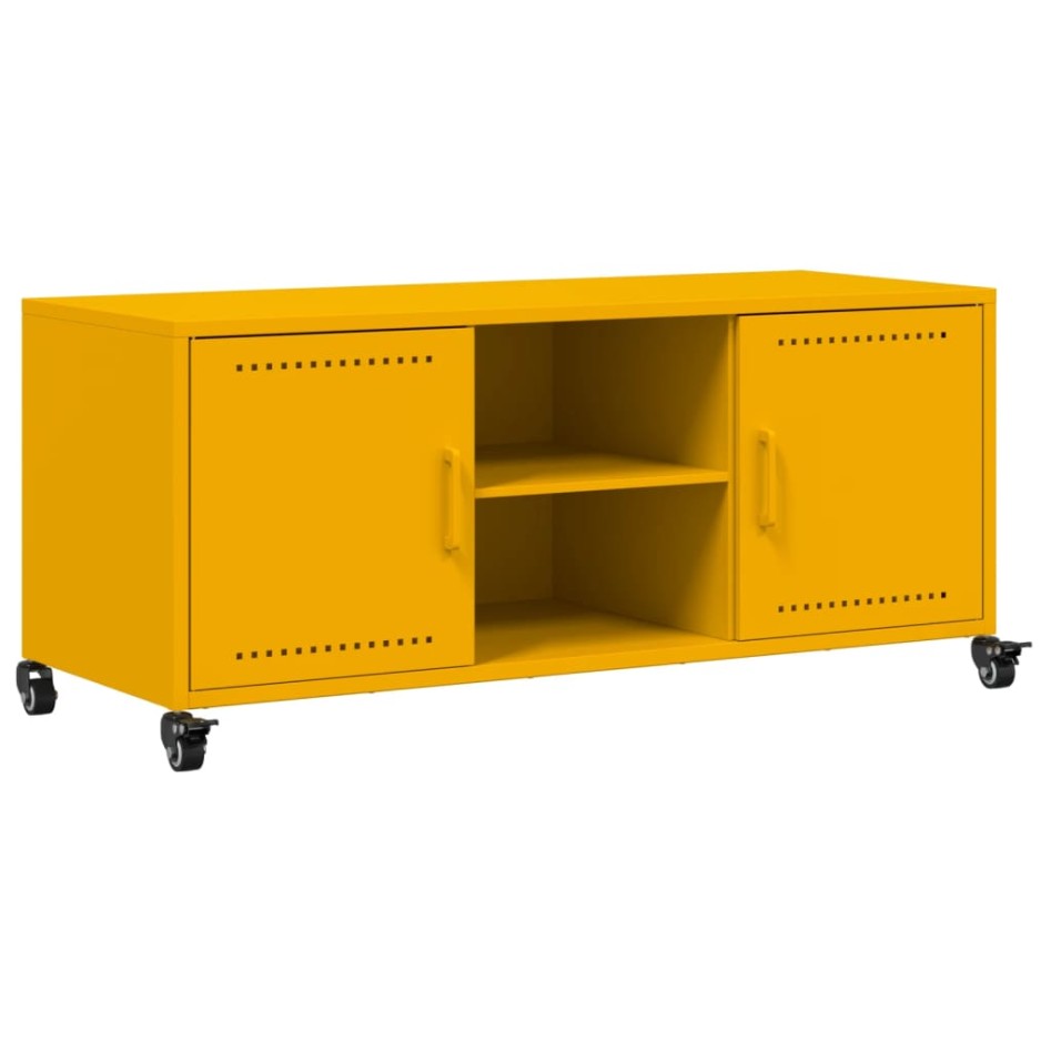 Mueble para TV acero laminado en frío amarillo 100,5x39x43,5