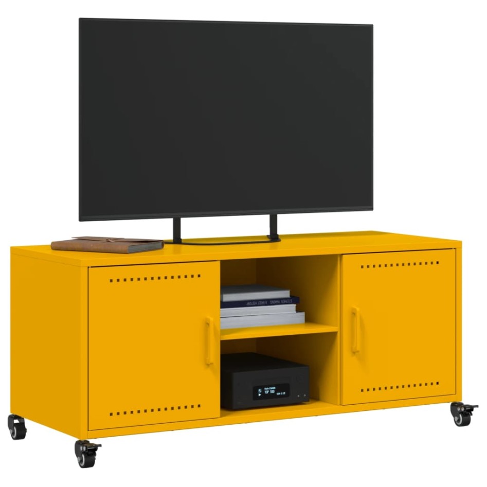 Mueble para TV acero laminado en frío amarillo 100,5x39x43,5