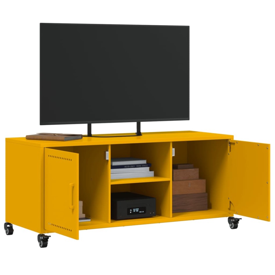 Mueble para TV acero laminado en frío amarillo 100,5x39x43,5