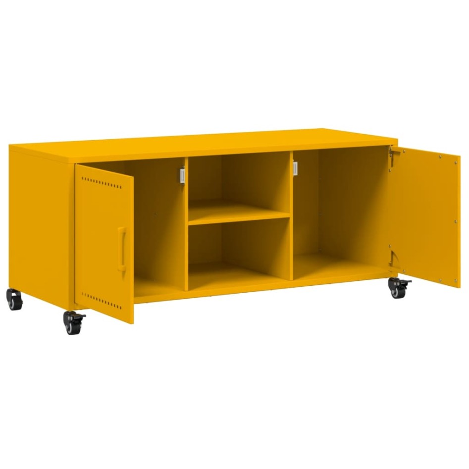 Mueble para TV acero laminado en frío amarillo 100,5x39x43,5