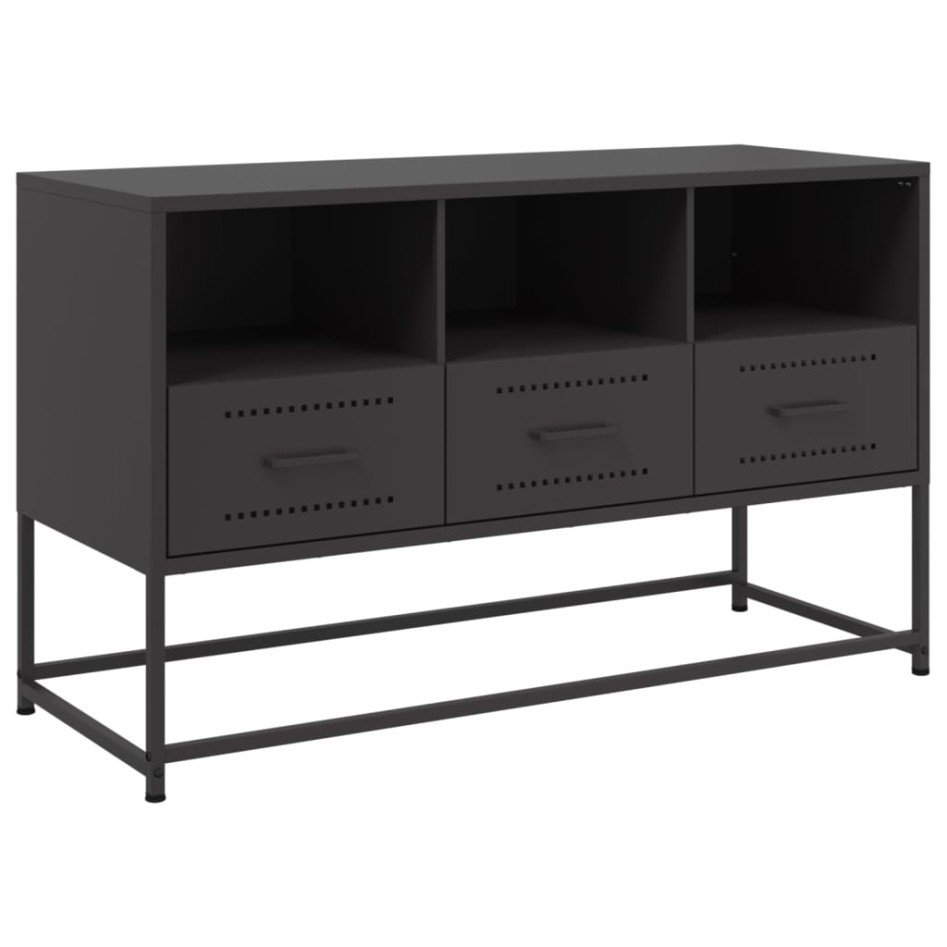 Mueble para TV de acero negro 100,5x39x60,5