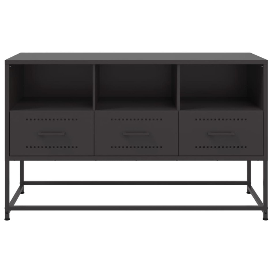 Mueble para TV de acero negro 100,5x39x60,5