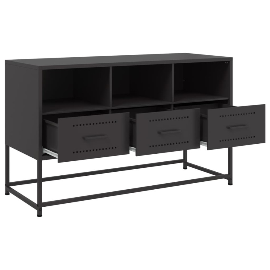 Mueble para TV de acero negro 100,5x39x60,5