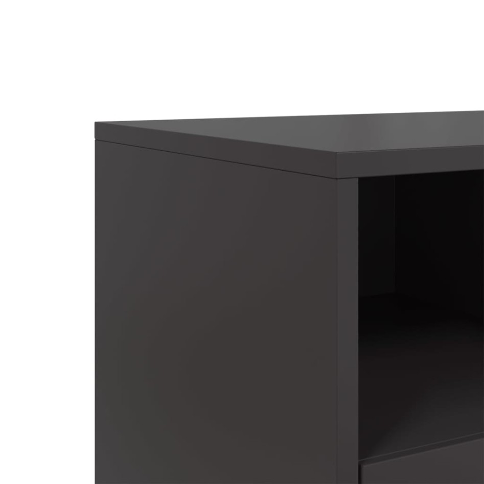 Mueble para TV de acero negro 100,5x39x60,5