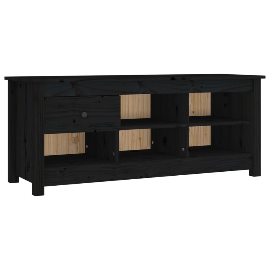 Mueble zapatero de madera maciza de pino negro 110x38x45,5