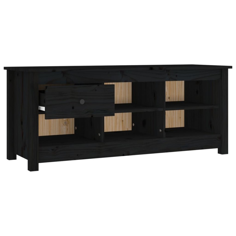 Mueble zapatero de madera maciza de pino negro 110x38x45,5