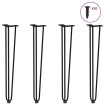 Patas de mesa tipo horquilla 4 uds acero macizo negro 72 cm