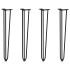 Patas de mesa tipo horquilla 4 uds acero macizo negro 72