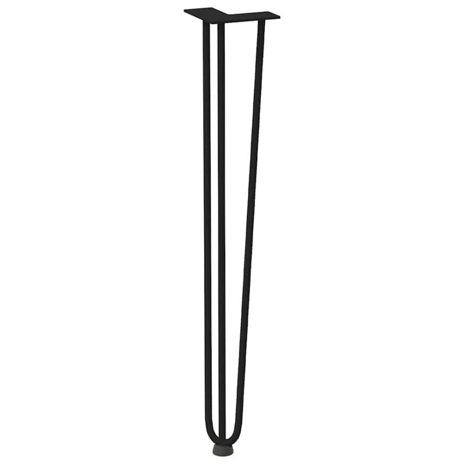 Patas de mesa tipo horquilla 4 uds acero macizo negro 72