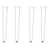 Patas de mesa tipo horquilla 4 uds acero macizo blanco 72