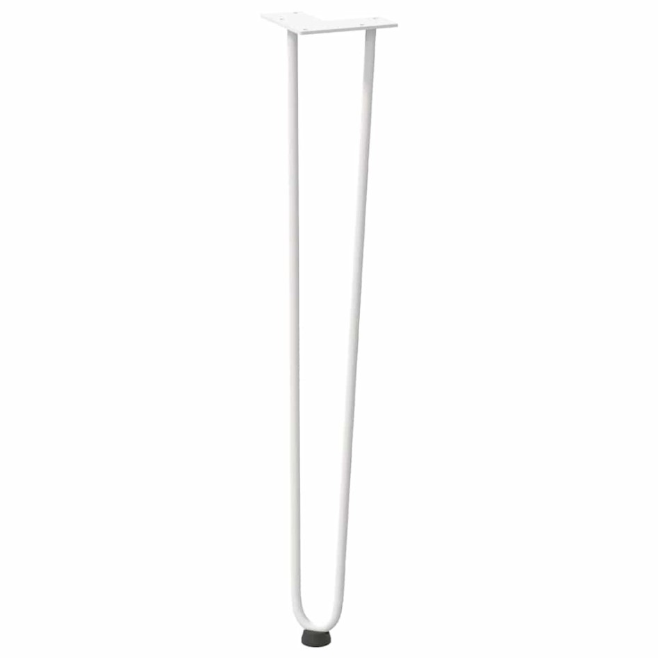 Patas de mesa tipo horquilla 4 uds acero macizo blanco 72