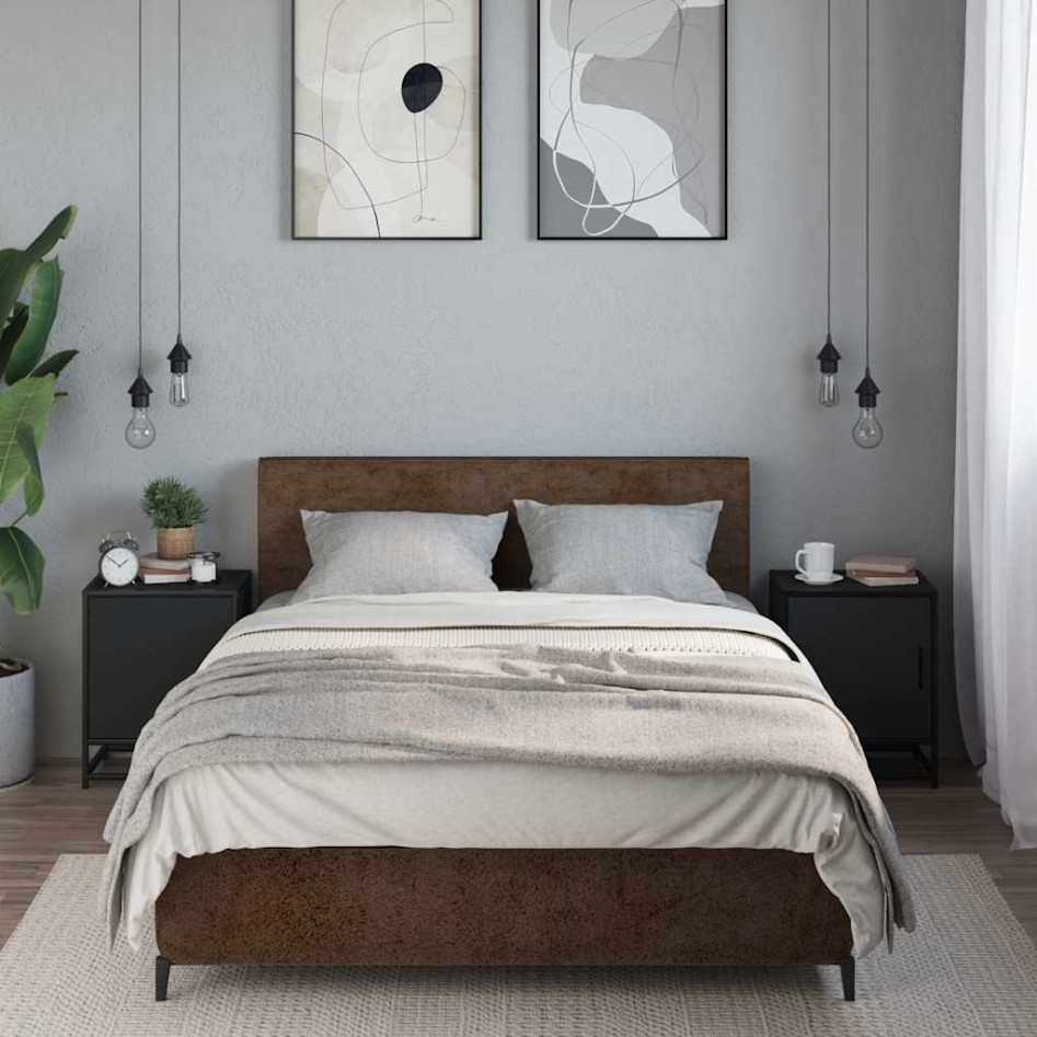 Mesitas de noche 2uds madera ingeniería negro 40x31x50 cm