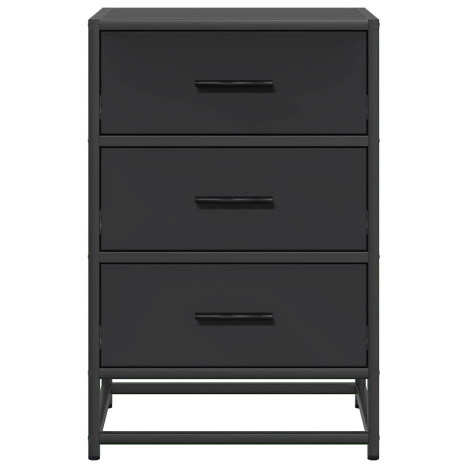 Mesita de noche madera ingeniería negro 40x34,5x60 cm