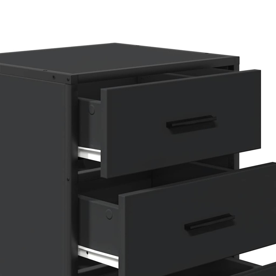 Mesita de noche madera ingeniería negro 40x34,5x60 cm