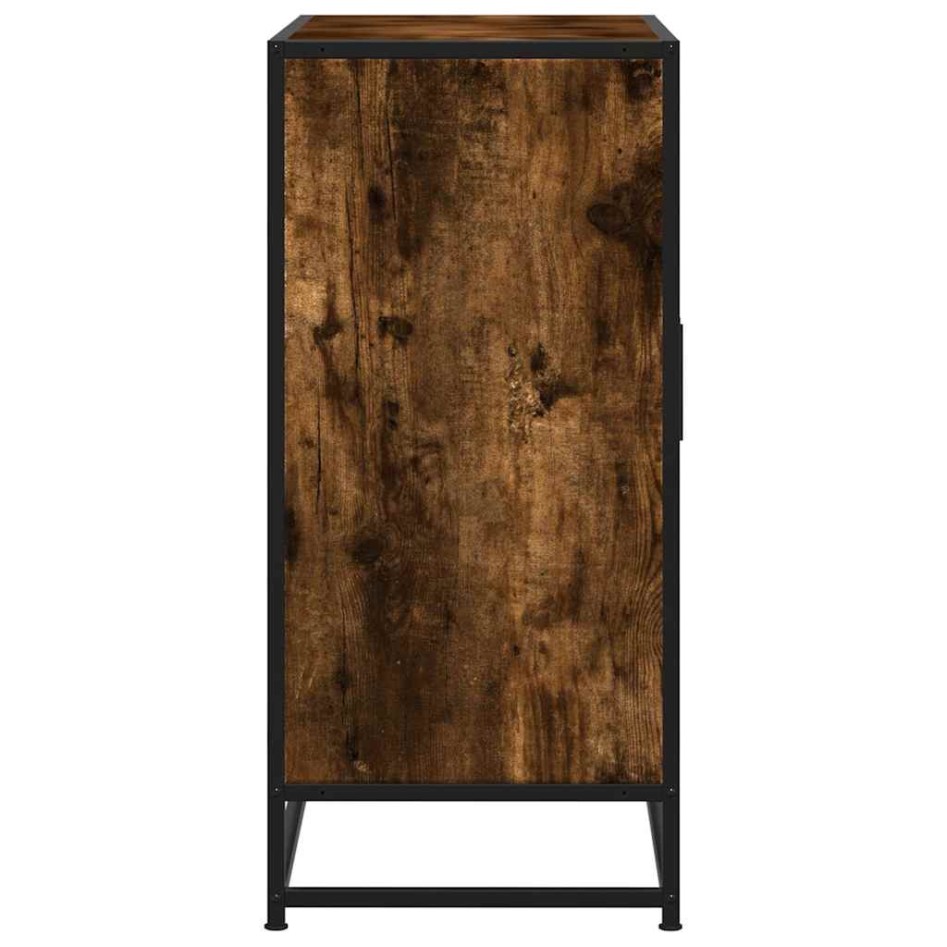 Aparador madera ingeniería y metal roble ahumado 68x35x76