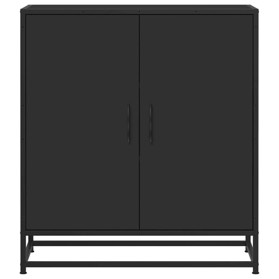 Aparador de madera de ingeniería y metal negro 68x35x76