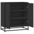 Aparador de madera de ingeniería y metal negro 68x35x76