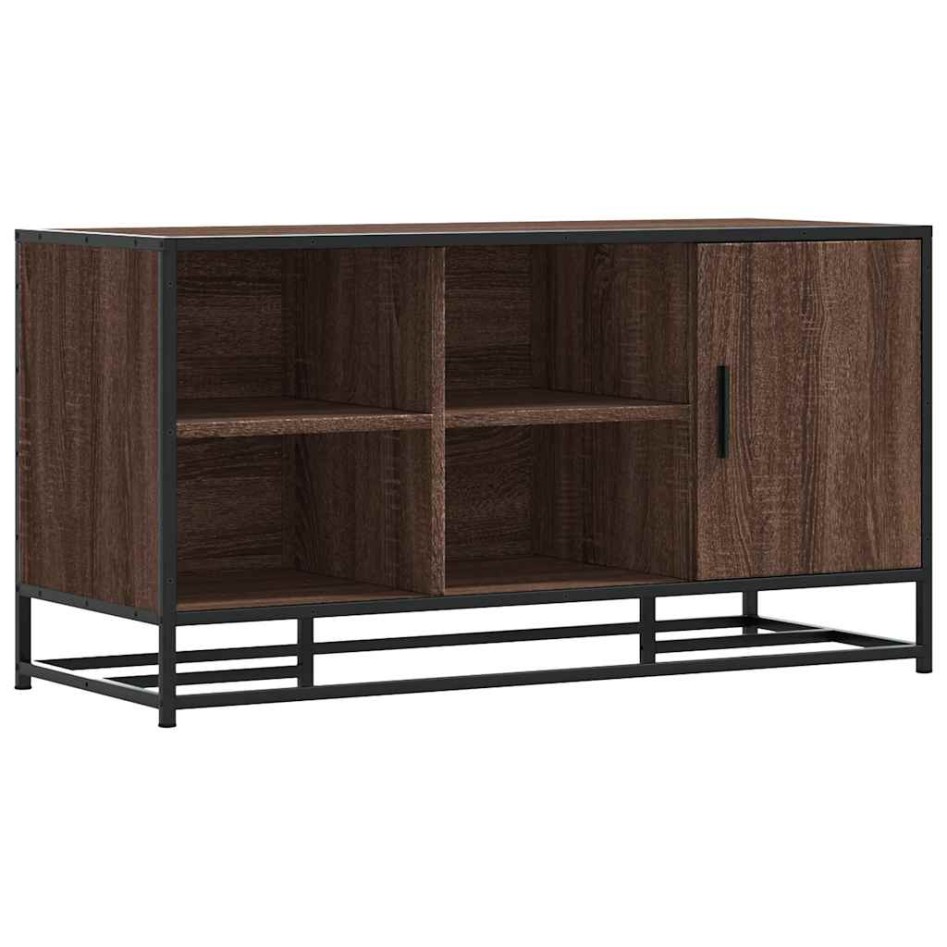 Banco zapatero madera de ingeniería roble marrón 100x40x53,5