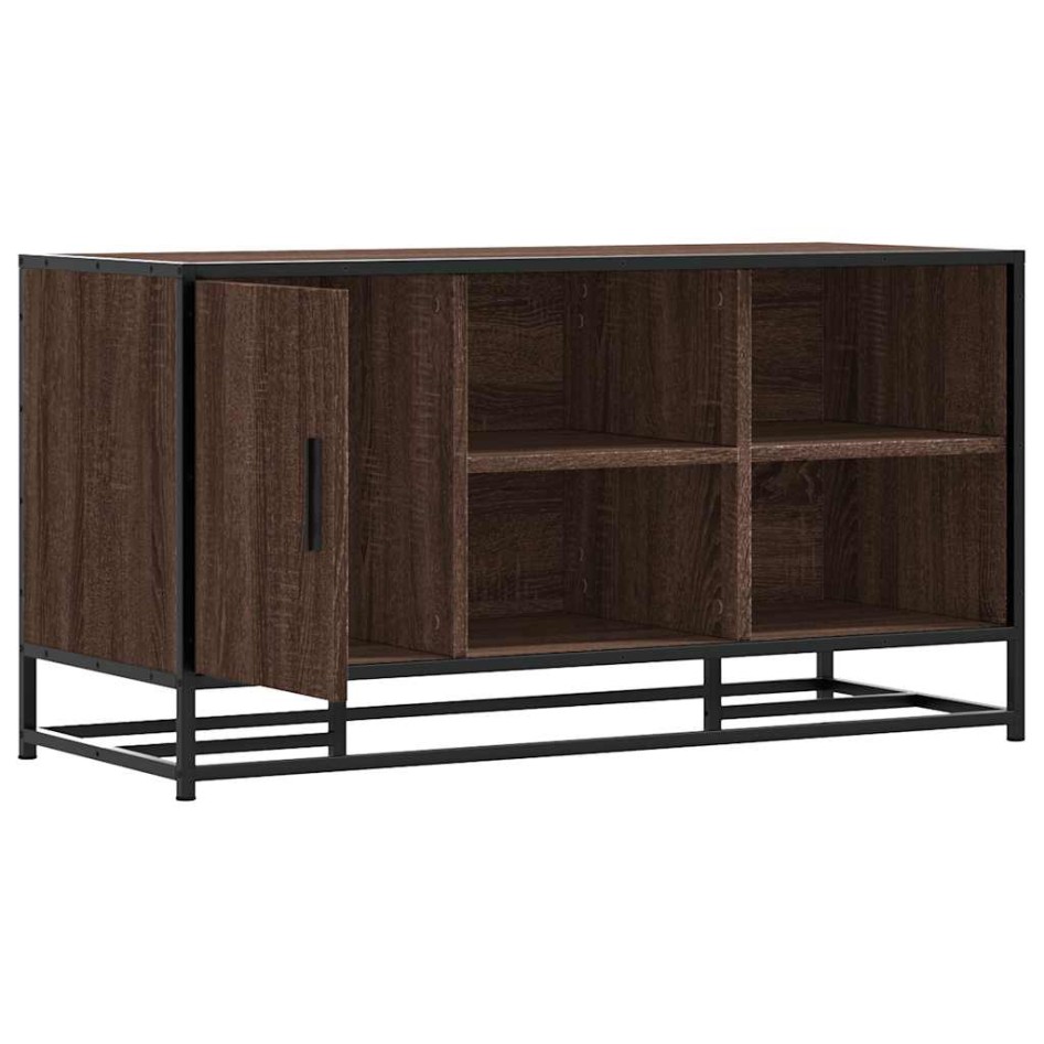 Banco zapatero madera de ingeniería roble marrón 100x40x53,5