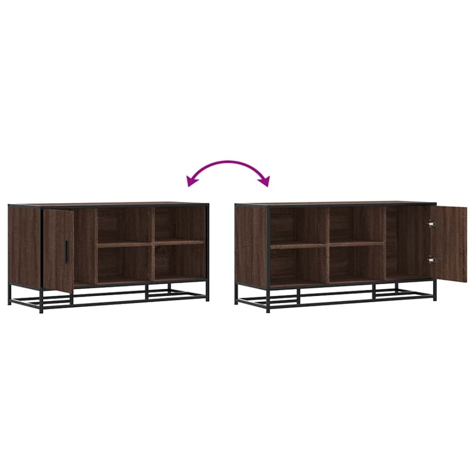 Banco zapatero madera de ingeniería roble marrón 100x40x53,5