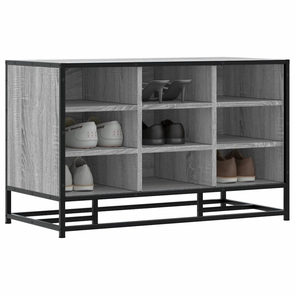 Banco zapatero madera de ingeniería gris sonoma 84x40x53,5
