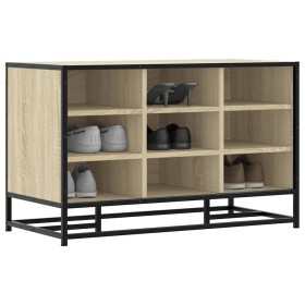Banco zapatero madera de ingeniería roble sonoma 84x40x53,5