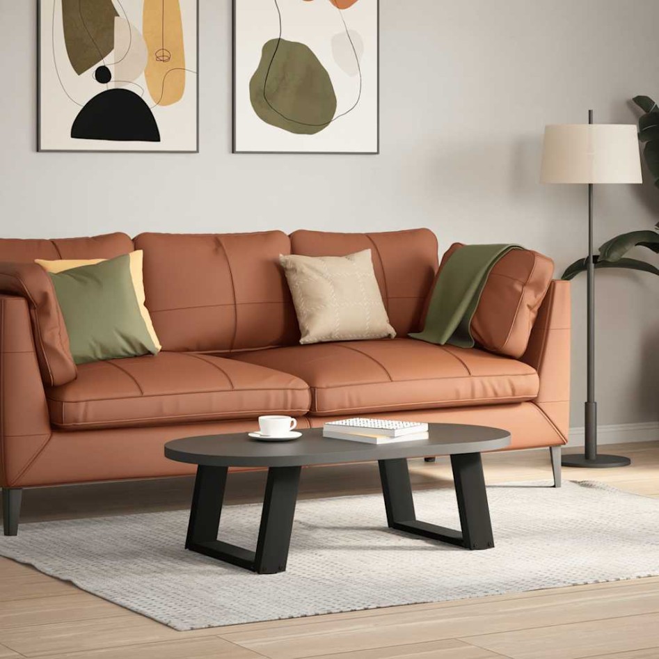 Patas de mesa de centro forma U 2uds acero negro 40x(30-31)