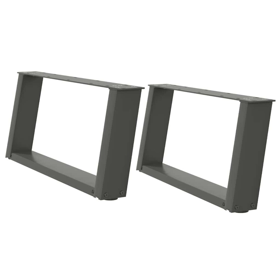 Patas de mesa centro forma U 2uds acero antracita 70x(30-31)