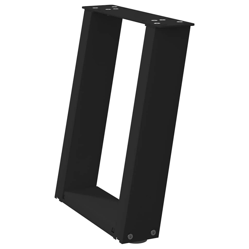 Patas de mesa de centro forma U 2uds acero negro 28x(42-43)