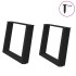 Patas de mesa de centro forma U 2uds acero negro 60x(42-43)