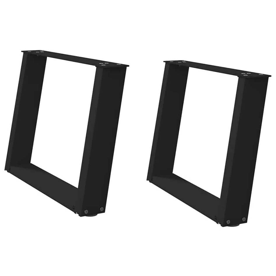 Patas de mesa de centro forma U 2uds acero negro 60x(42-43)