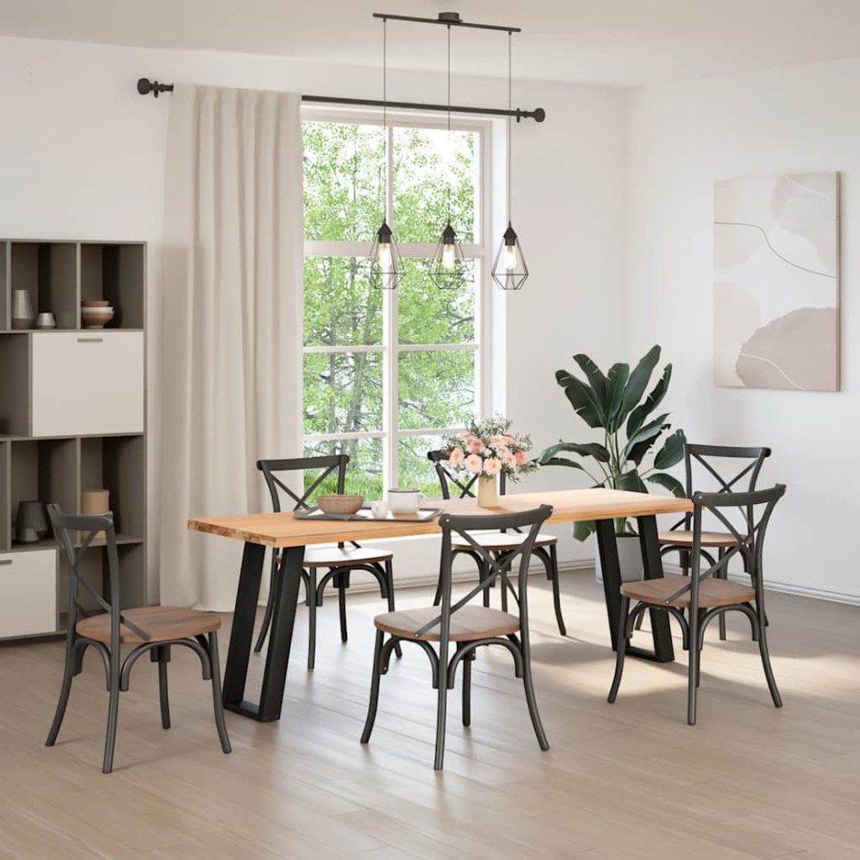 Patas de mesa consola en forma U 2 uds acero negro