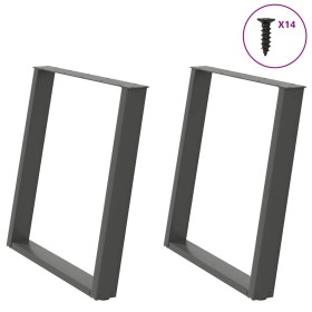 Patas para mesa comedor forma U 2uds antracita 70x(72-73)