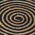 Alfombra de yute tejida a mano diseño espiral negro 150