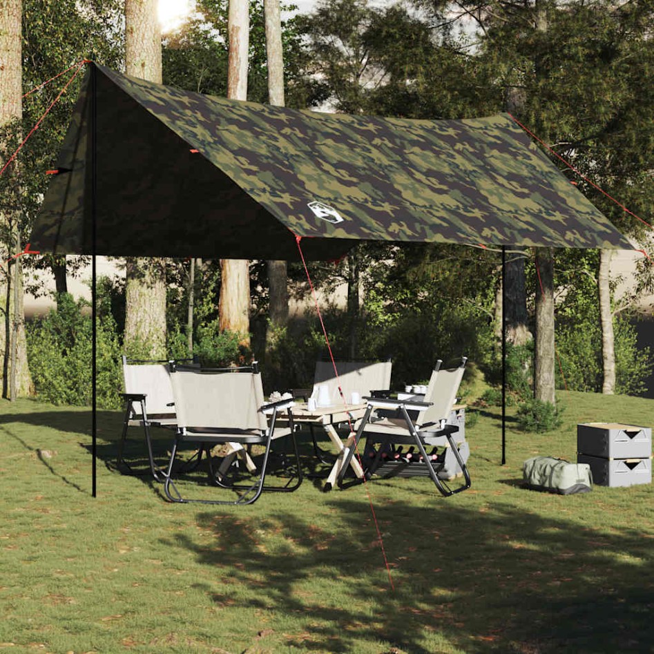 Lona de camping impermeable camuflaje 438x376x212