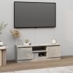 Mueble de TV con puerta gris hormigón 102x30x36 cm