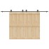 Kit de herrajes para puertas correderas acero negro 366