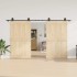 Kit de herrajes para puertas correderas acero negro 366