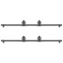 Kit de herrajes para puertas correderas acero negro 366