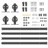 Kit de herrajes para puertas correderas acero negro 366