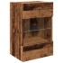 Muebles de TV pared con luces LED 2 uds envejecida