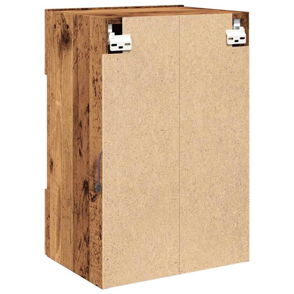 Muebles de TV pared con luces LED 2 uds envejecida