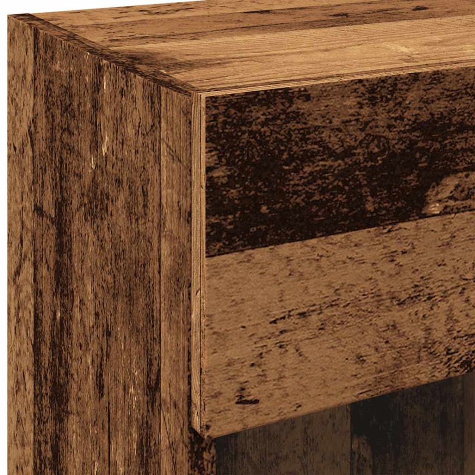 Muebles de TV pared con luces LED 2 uds envejecida