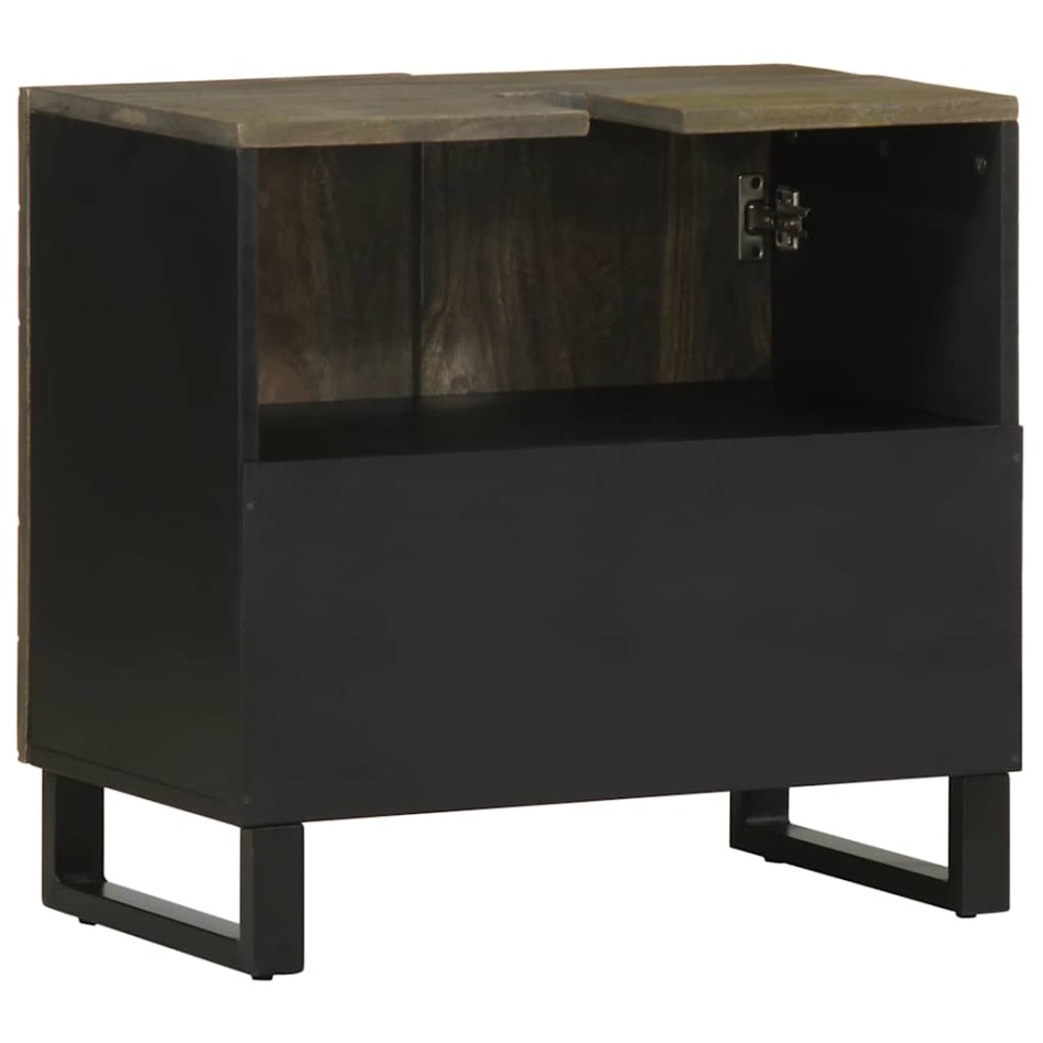 Mueble para lavabo de madera maciza de mango negro 62x33x58