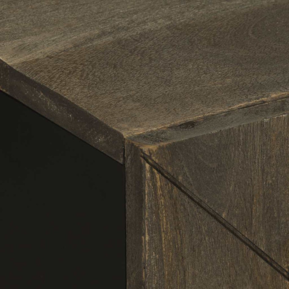 Mueble para lavabo de madera maciza de mango negro 62x33x58