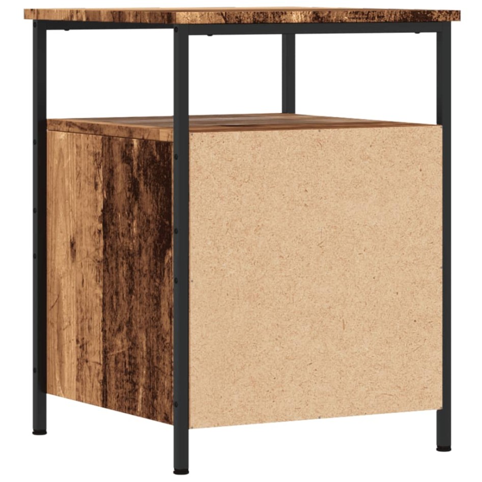 Mesita de noche madera de ingeniería envejecida 44x45x60