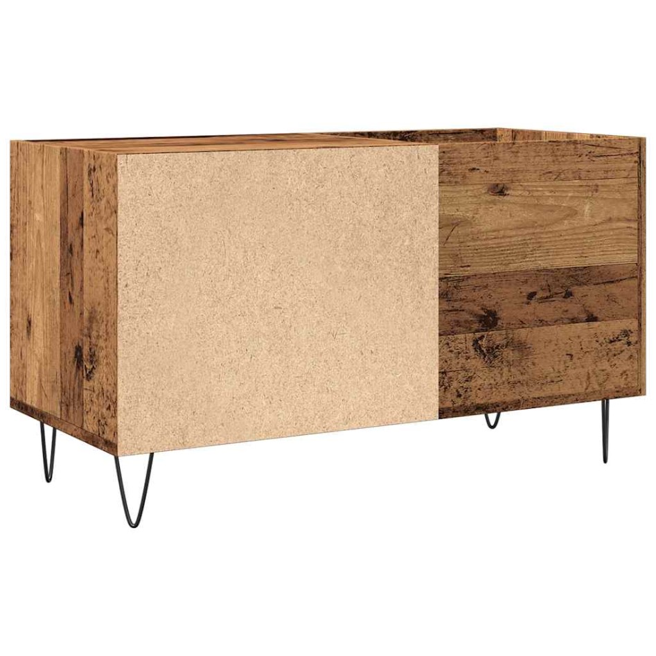 Mueble para discos madera ingeniería envejecida 84,5x38x48