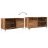 Mueble para discos madera ingeniería envejecida 84,5x38x48