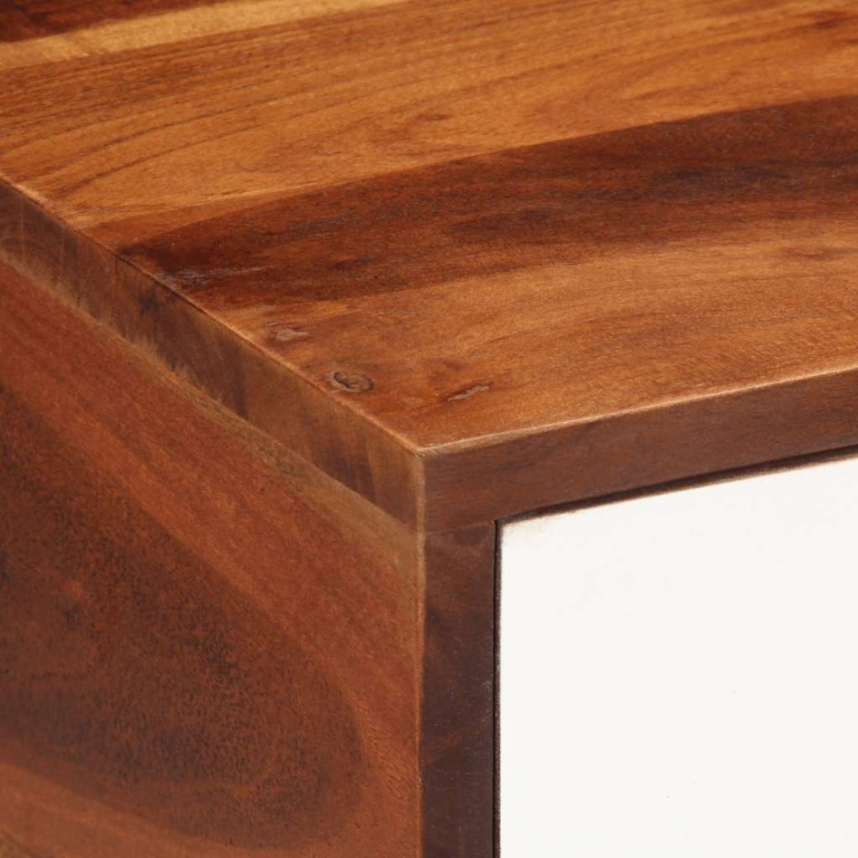 Mesa auxiliar madera maciza acacia 45x30x45