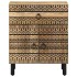 Mesita de noche madera maciza de mango rugosa negro 50x33x60